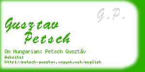 gusztav petsch business card